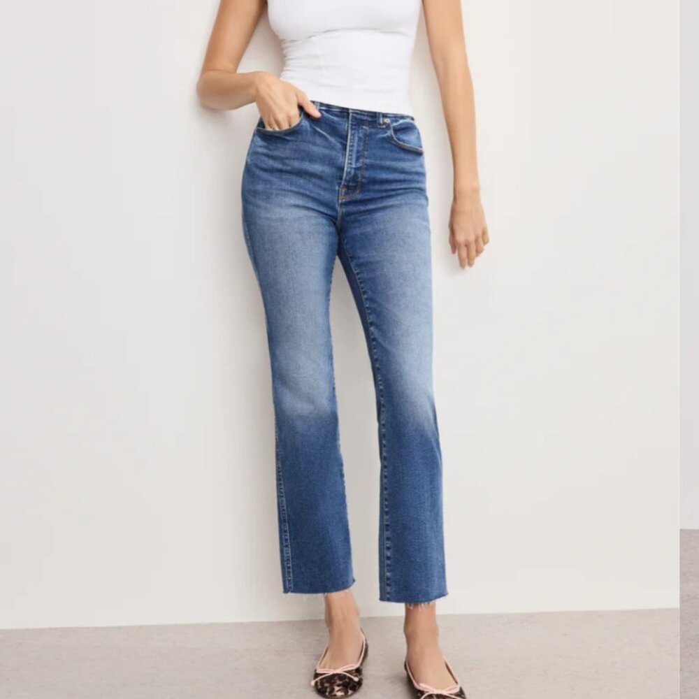 Good American Good Curve High Waist Straight Leg Jeans Size 14